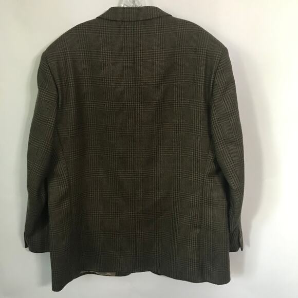 The Suit Club Blazer Jacket Mens SIze 46 Regular Hounds Tooth Brown Tan Wool - Picture 2 of 11